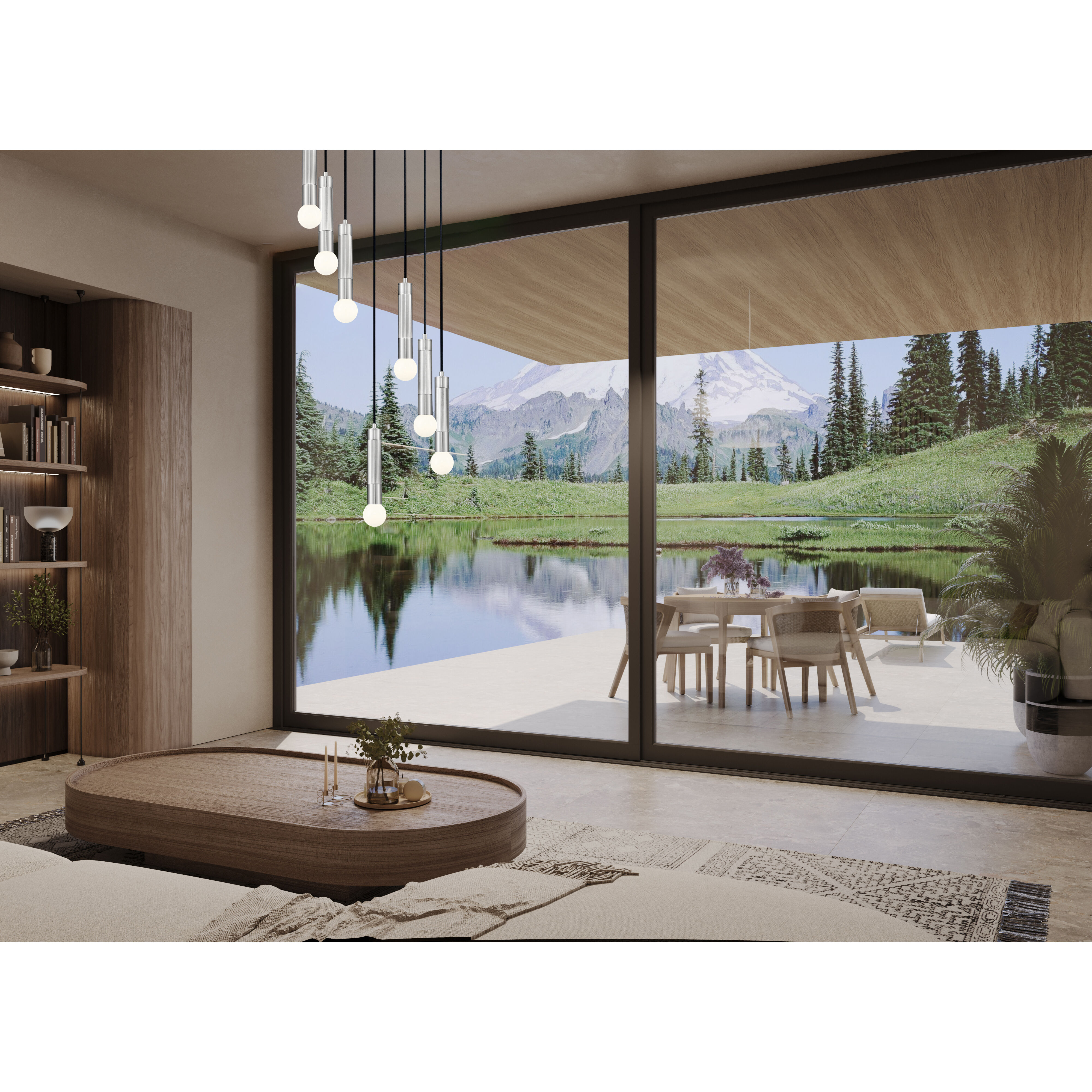 Stari 7 Light 18 inch Brushed Nickel Chandelier Ceiling Light