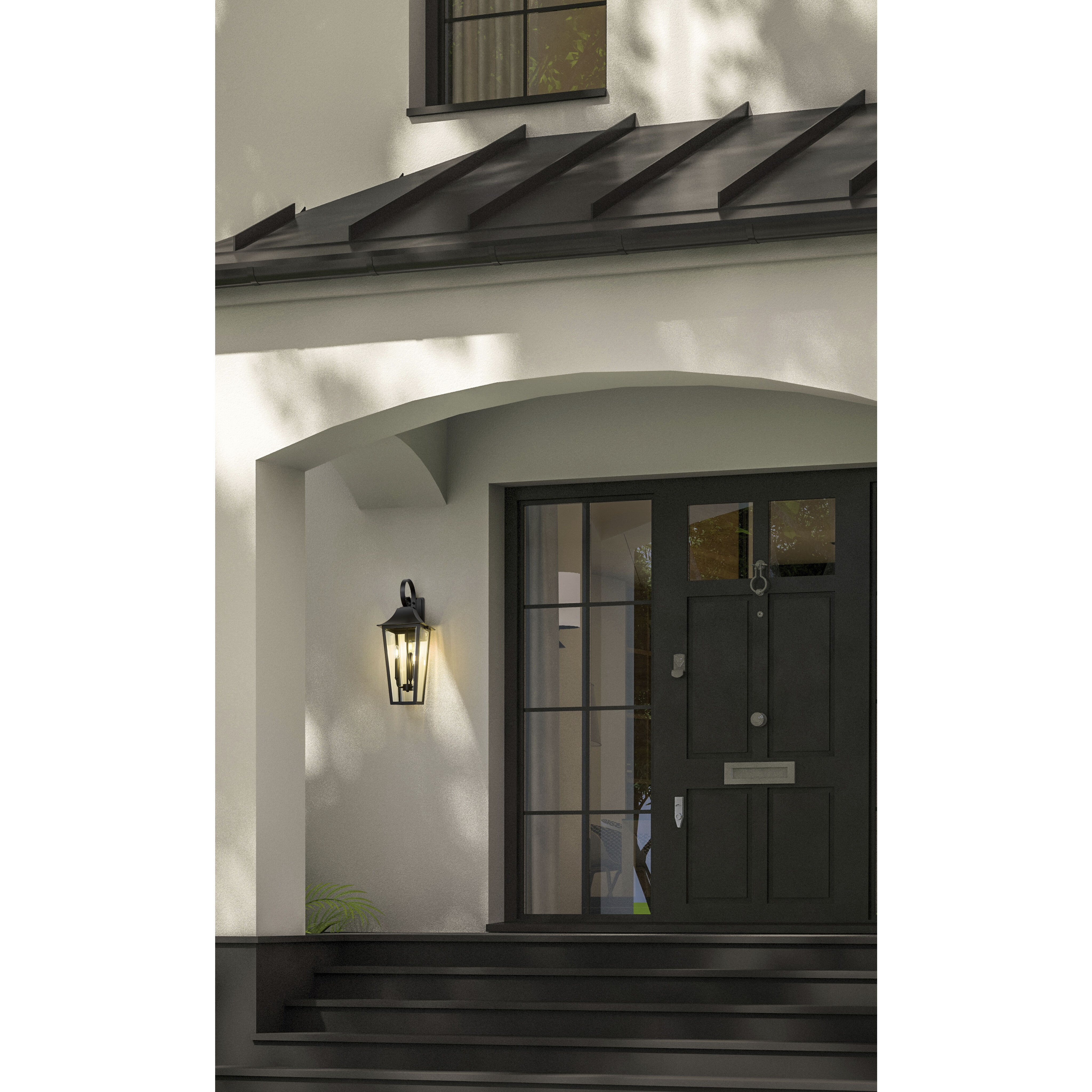 Gannon 3 Light 27.25 inch Black Outdoor Wall Light in G9
