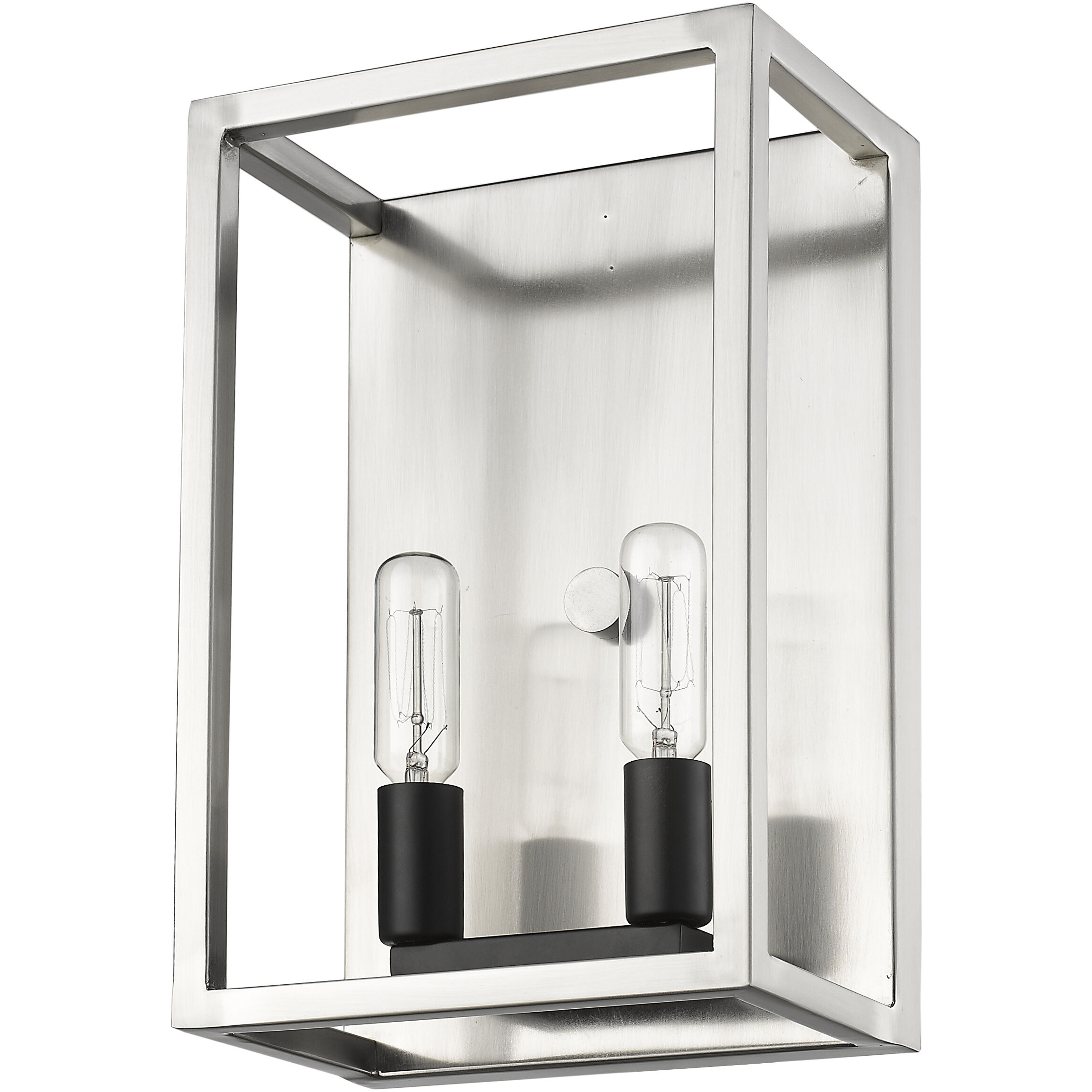 Quadra 2 Light 4.5 inch Brushed Nickel and Black Wall Sconce Wall Light