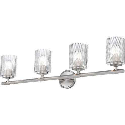 Dover Street 4 Light 33 inch Brushed Nickel Vanity Wall Light