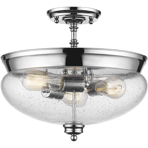 Amon 3 Light 15 inch Chrome Semi Flush Mount Ceiling Light in 5.7