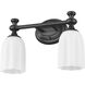 Orion 2 Light 13.75 inch Matte Black Bath Vanity Light Wall Light