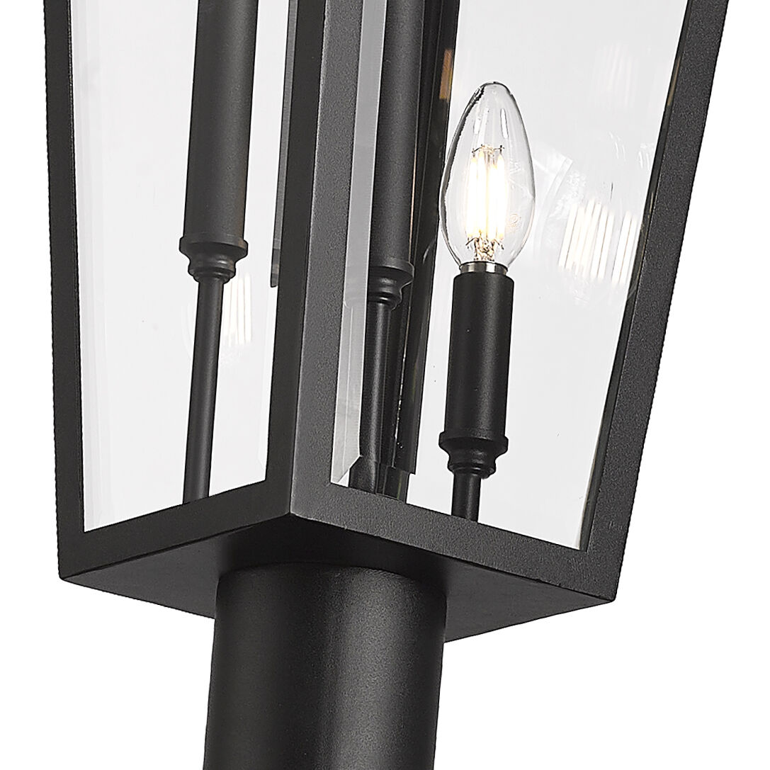 Gannon 3 Light 120.75 inch Black Outdoor Post Mounted Fixture in G9