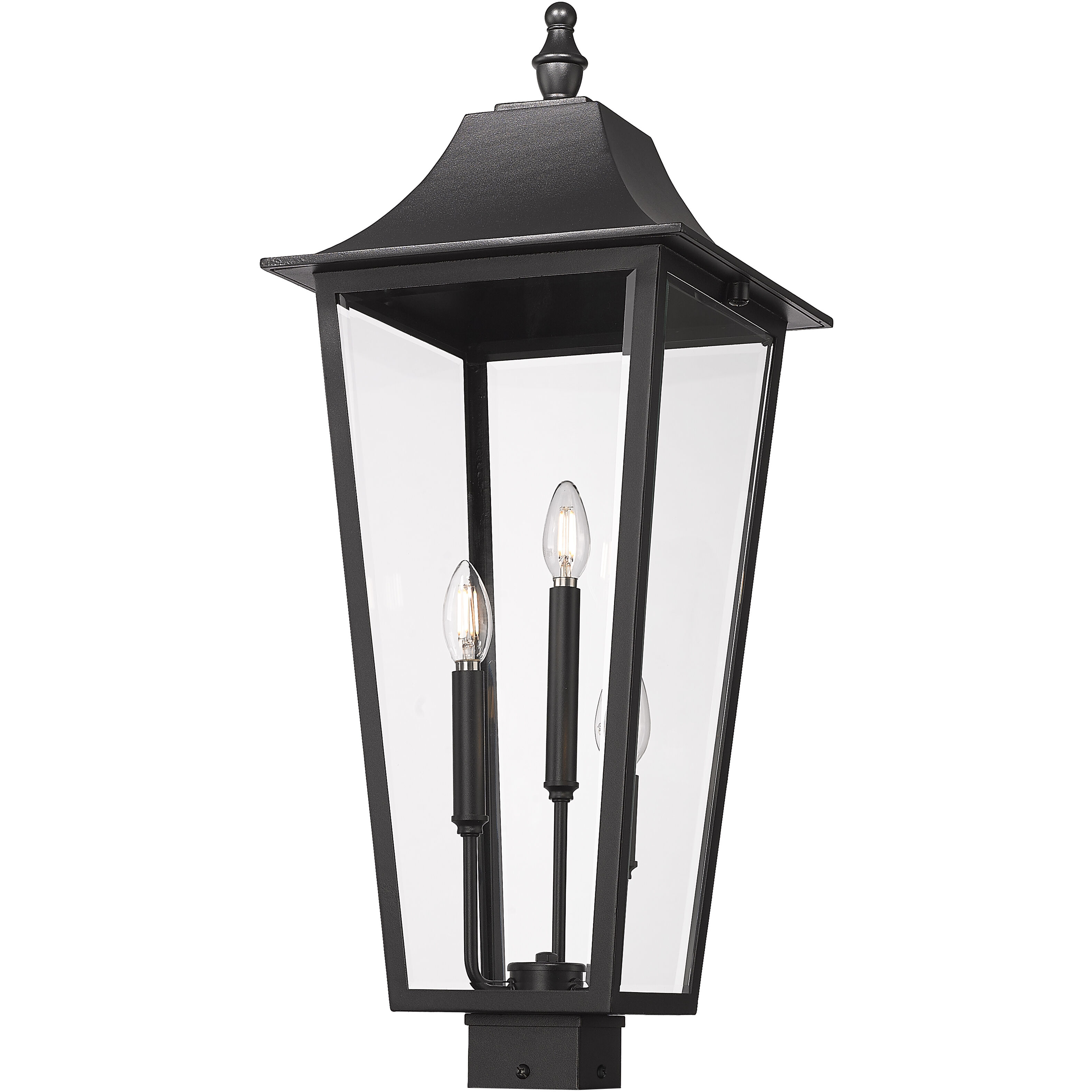 Gannon 3 Light 30 inch Black Outdoor Post Mounted Fixture in G9