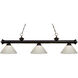 Riviera 3 Light 57 inch Bronze Billiard Ceiling Light in White Plastic, 10.4