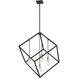 Vertical 4 Light 34 inch Matte Black and Brushed Nickel Chandelier Ceiling Light