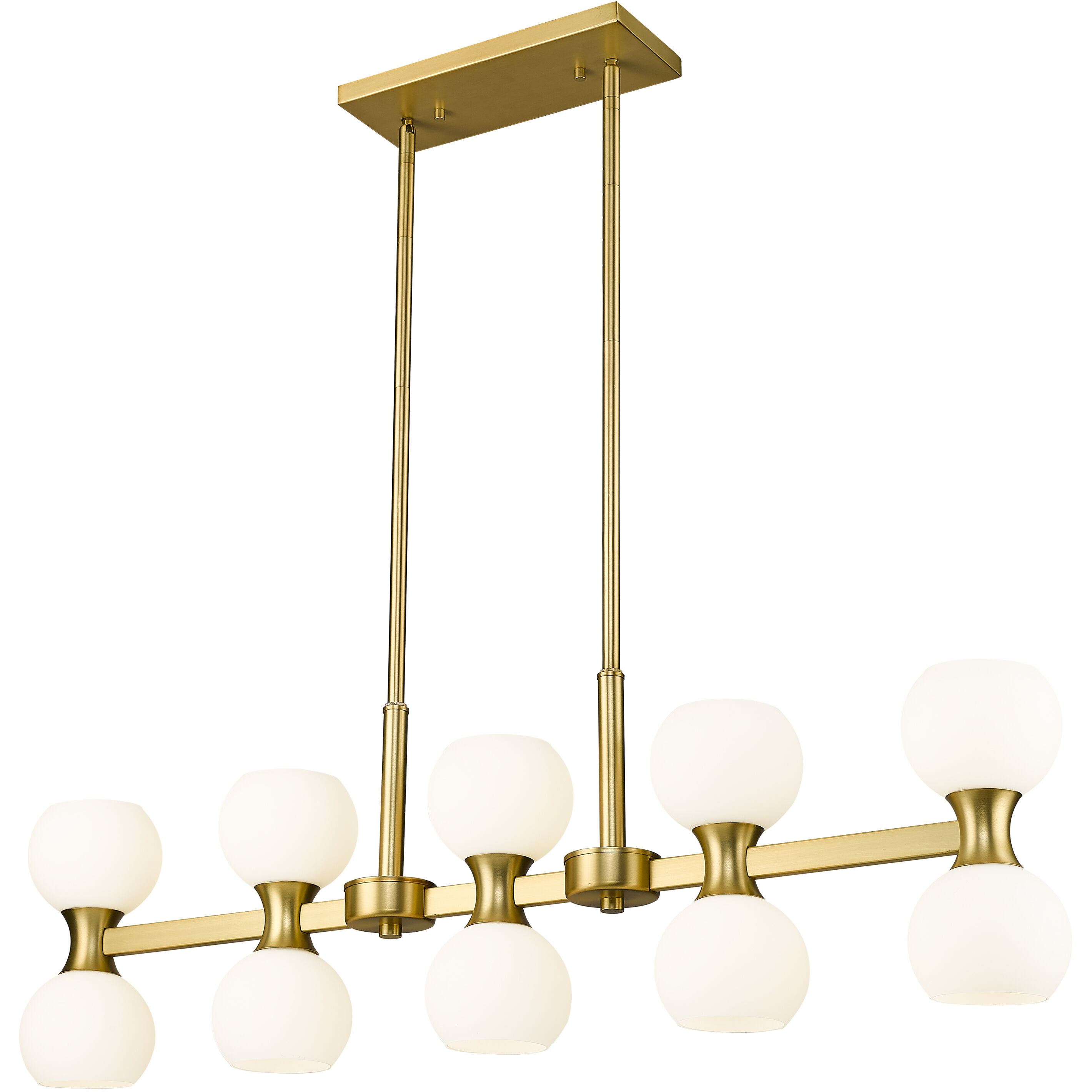 Artemis 10 Light 40 inch Modern Gold Linear Chandelier Ceiling Light