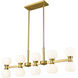 Artemis 10 Light 40 inch Modern Gold Linear Chandelier Ceiling Light