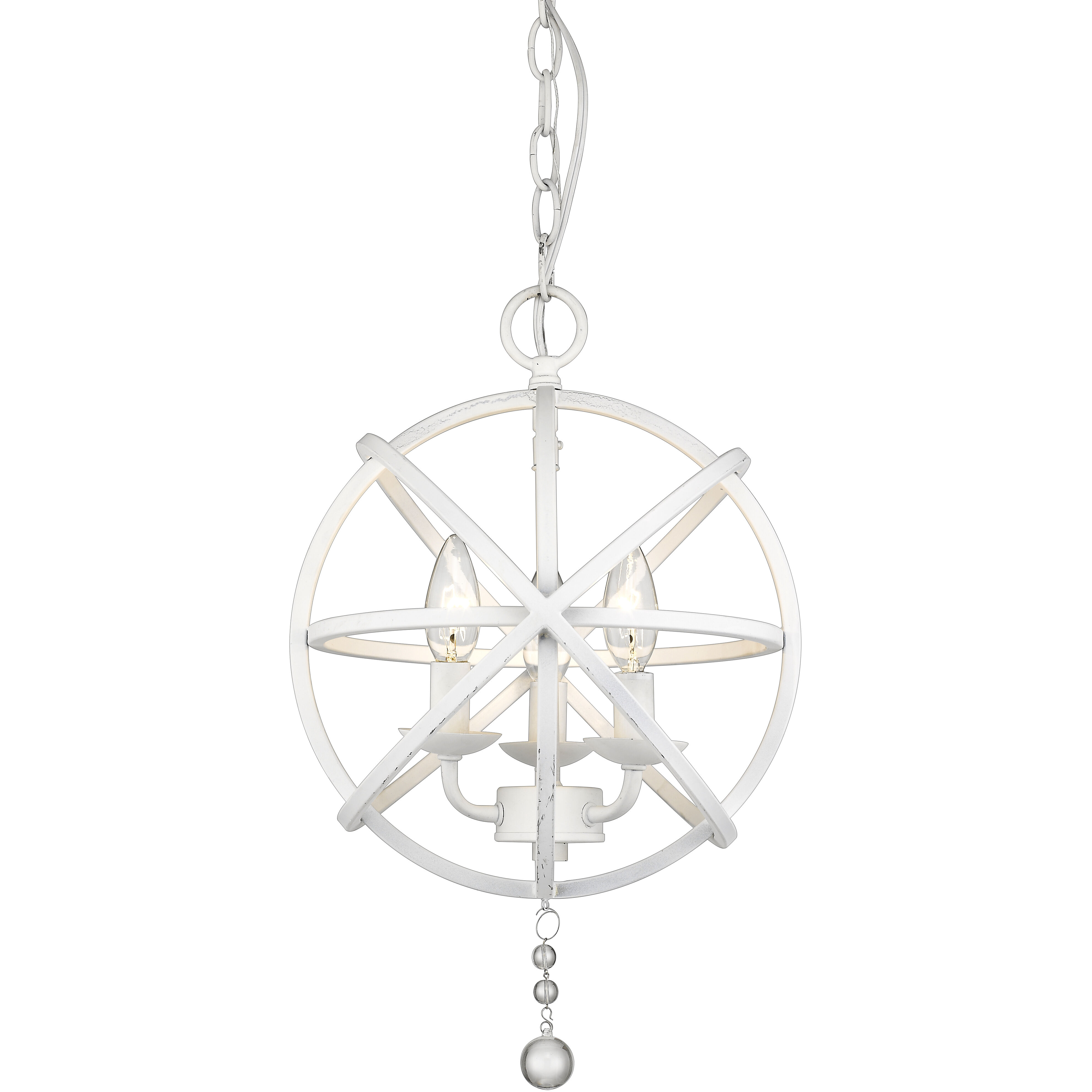 Tull 3 Light 12 inch Matte White Chandelier Ceiling Light