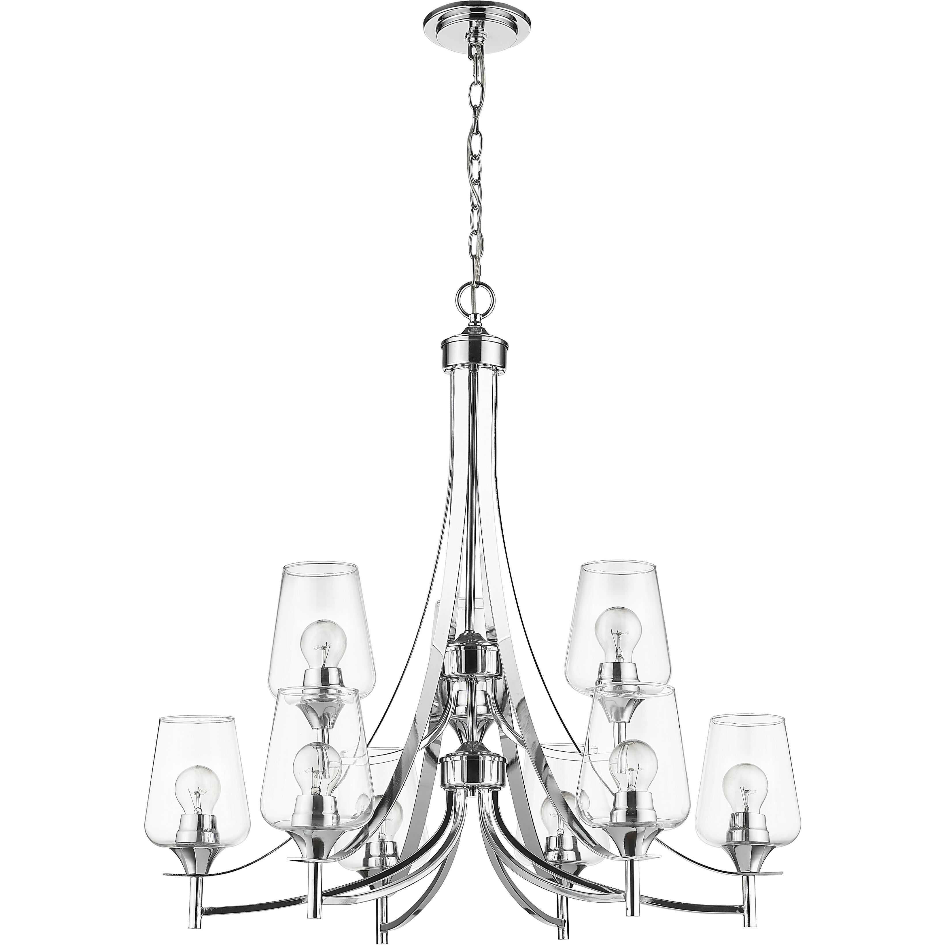 Joliet 9 Light 31 inch Chrome Chandelier Ceiling Light