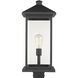 Portland 1 Light 22.5 inch Black Outdoor Post Mount Fixture in Clear Beveled Glass, 12