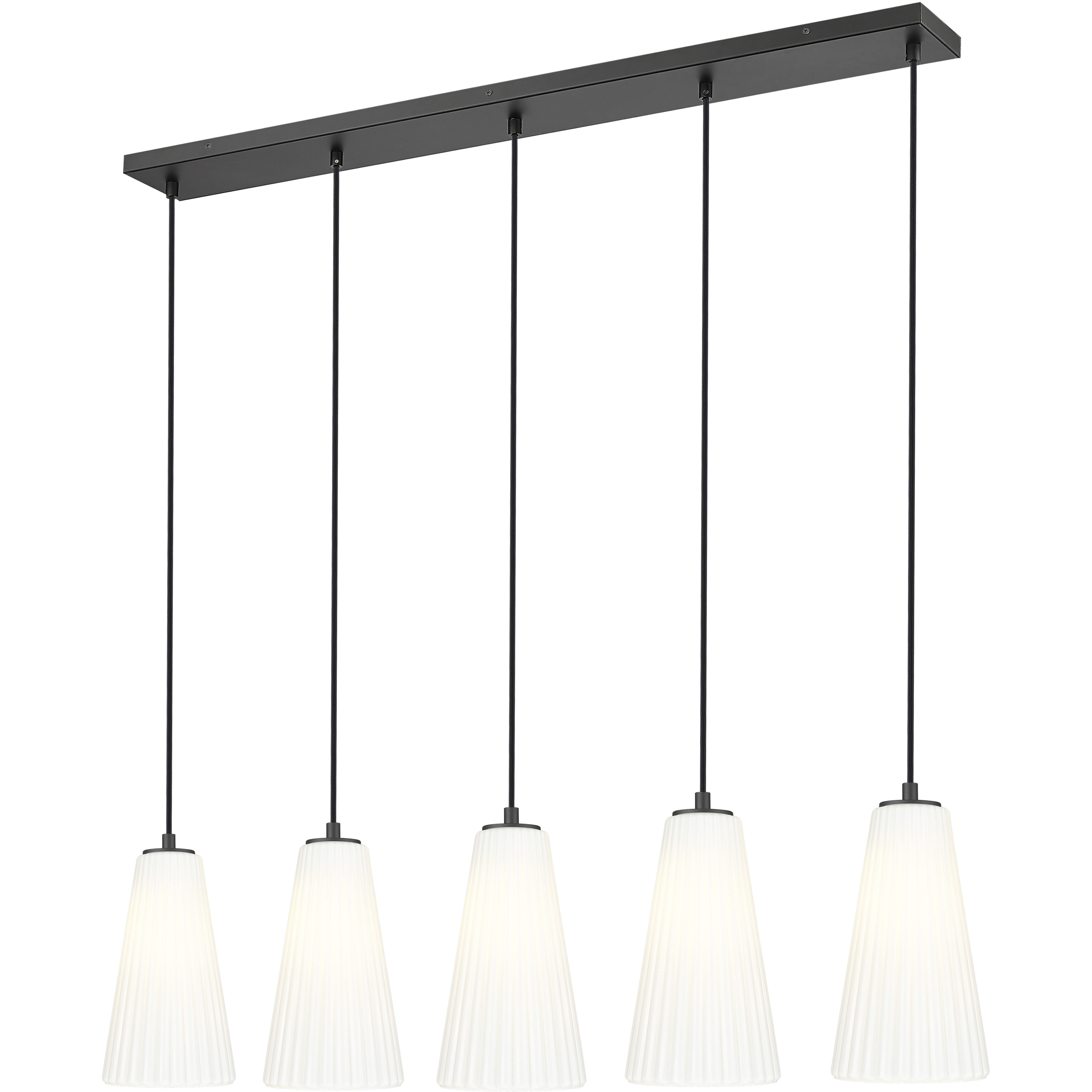 Farrell 5 Light 42 inch Matte Black Linear Chandelier Ceiling Light