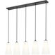 Farrell 5 Light 42 inch Matte Black Linear Chandelier Ceiling Light