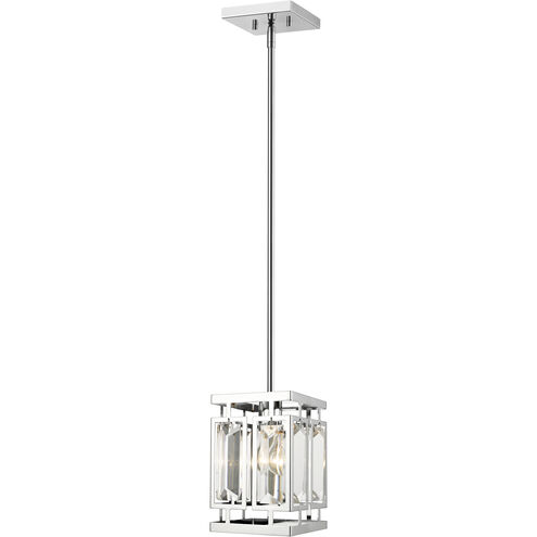 Mersesse 1 Light 6.5 inch Chrome Pendant Ceiling Light in 3.52, Clear and Chrome