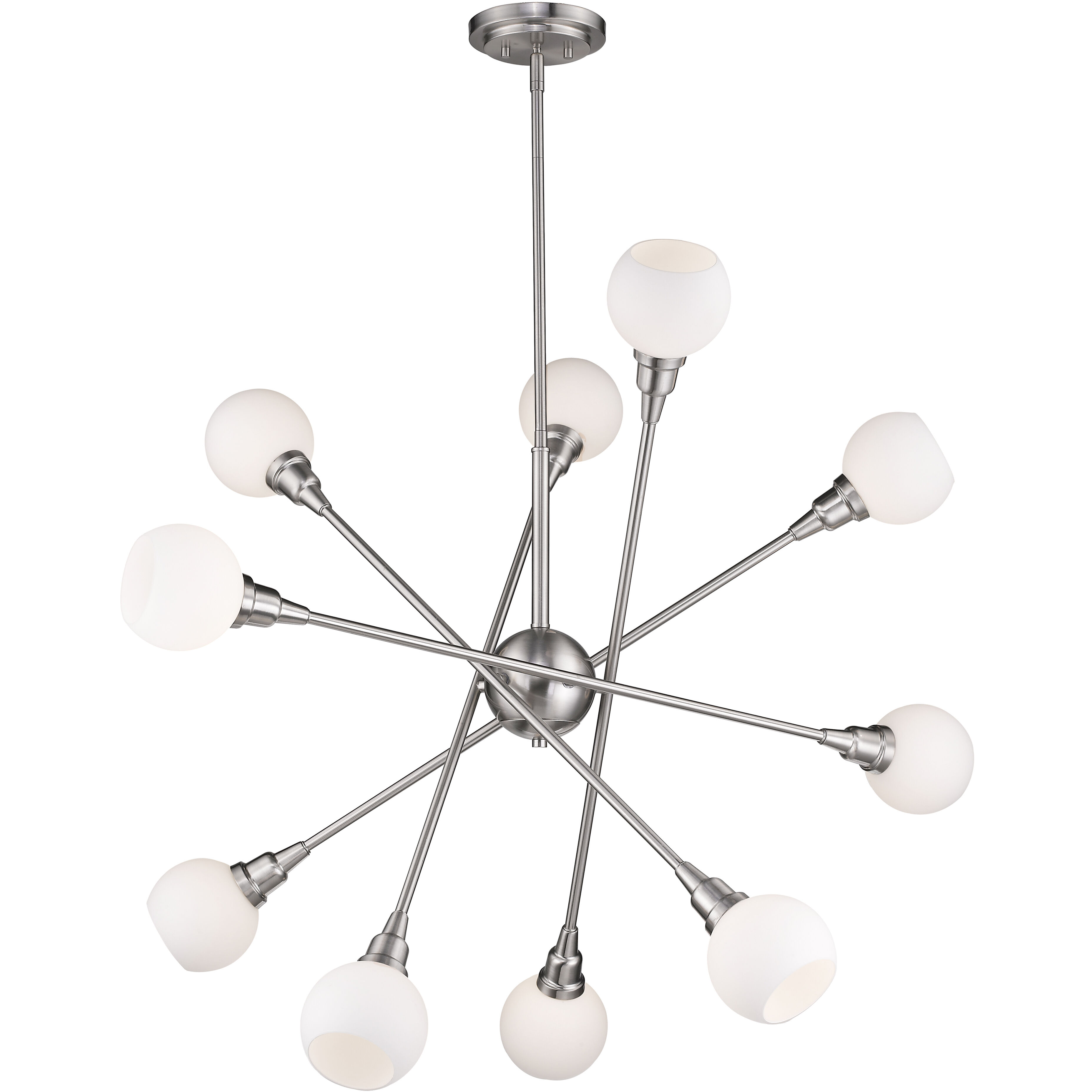 Tian 10 Light 39.25 inch Brushed Nickel Chandelier Ceiling Light in G9