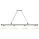 Cordon 4 Light 81.25 inch Brushed Nickel Billiard Ceiling Light in White Plastic
