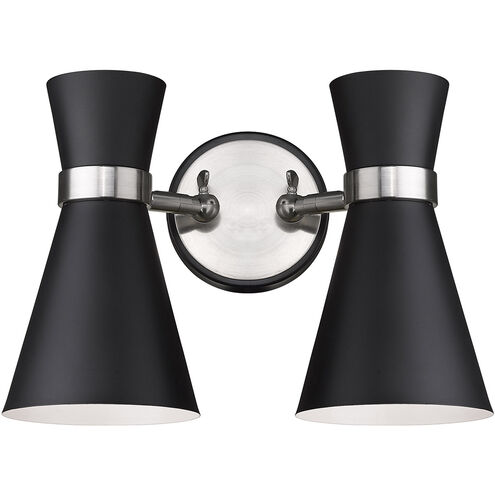 Soriano 2 Light 12 inch Matte Black/Brushed Nickel Wall Sconce Wall Light