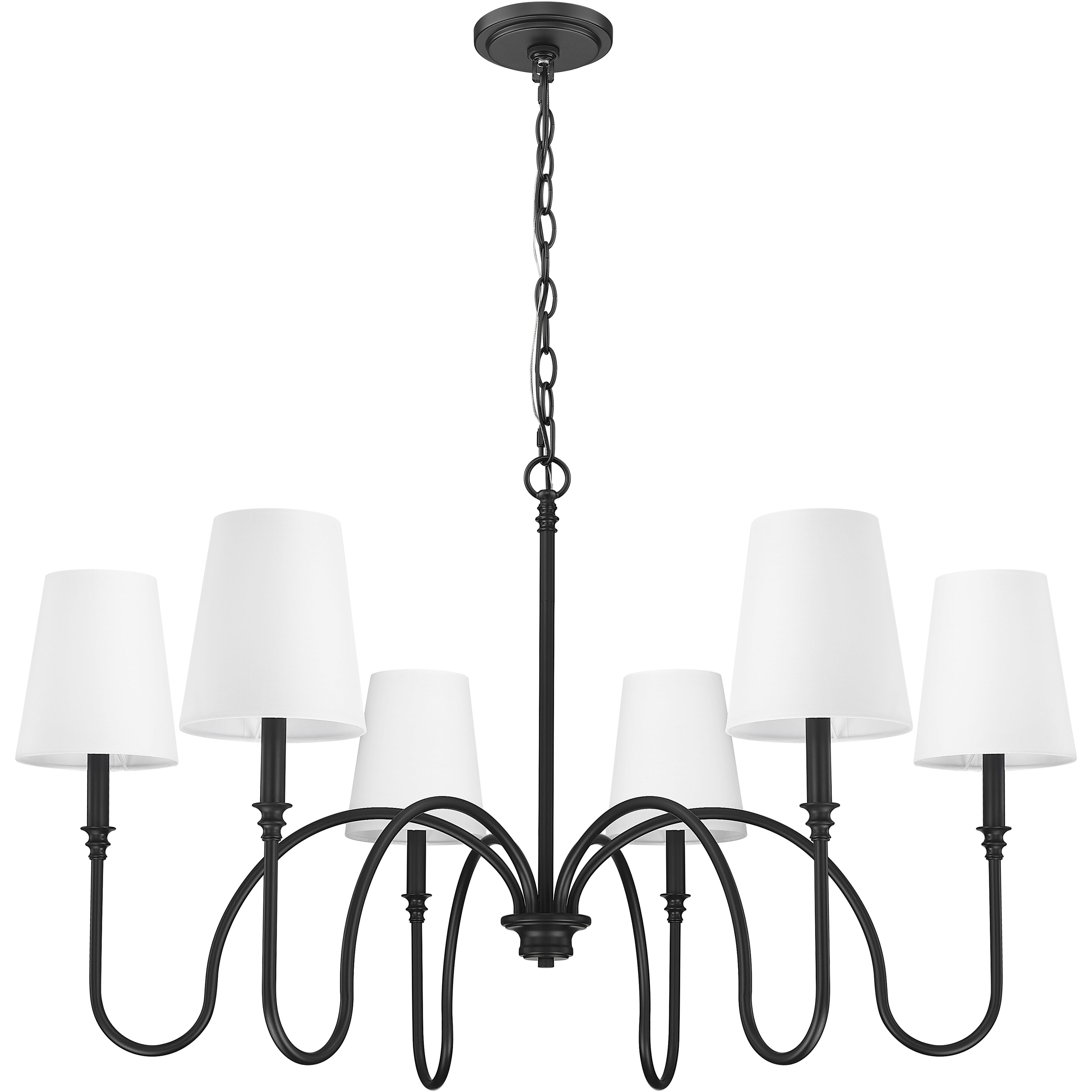 Jisele 6 Light 41.75 inch Matte Black Chandelier Ceiling Light