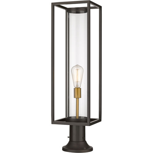 Dunbroch 1 Light 29.75 inch Deep Bronze and Outdoor Brass Outdoor Pier Mounted Fixture