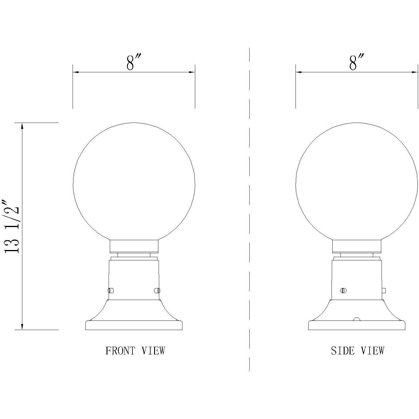 Laurent 1 Light 13.5 inch Black Outdoor Pier Mounted Fixture