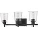 Bohin 3 Light 24 inch Matte Black Vanity Wall Light