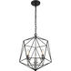 Geo 5 Light 18 inch Matte Black and Chrome Chandelier Ceiling Light