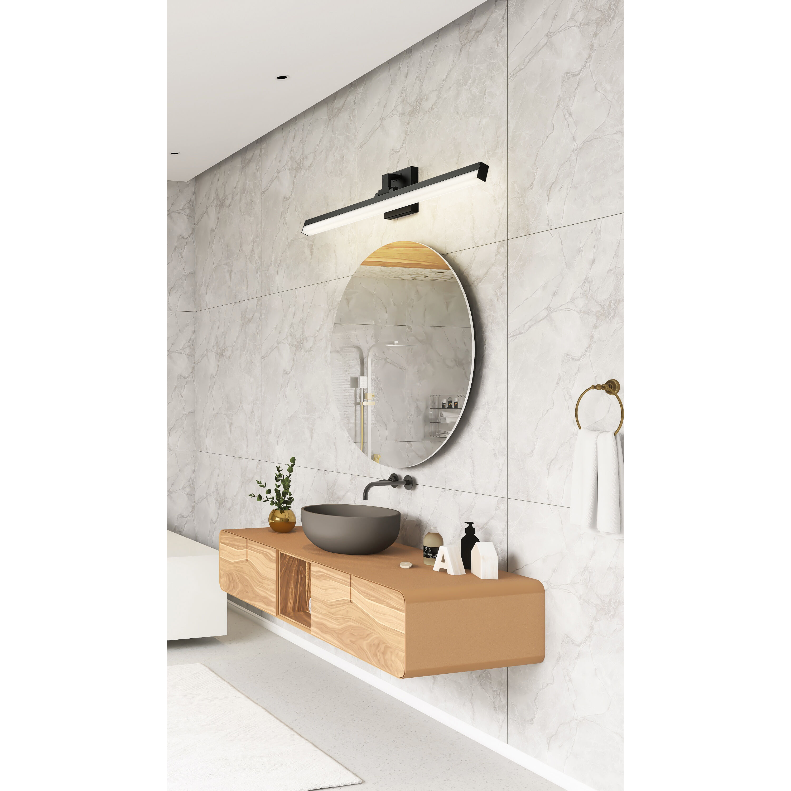 Liam LED 32 inch Matte Black Vanity Wall Light