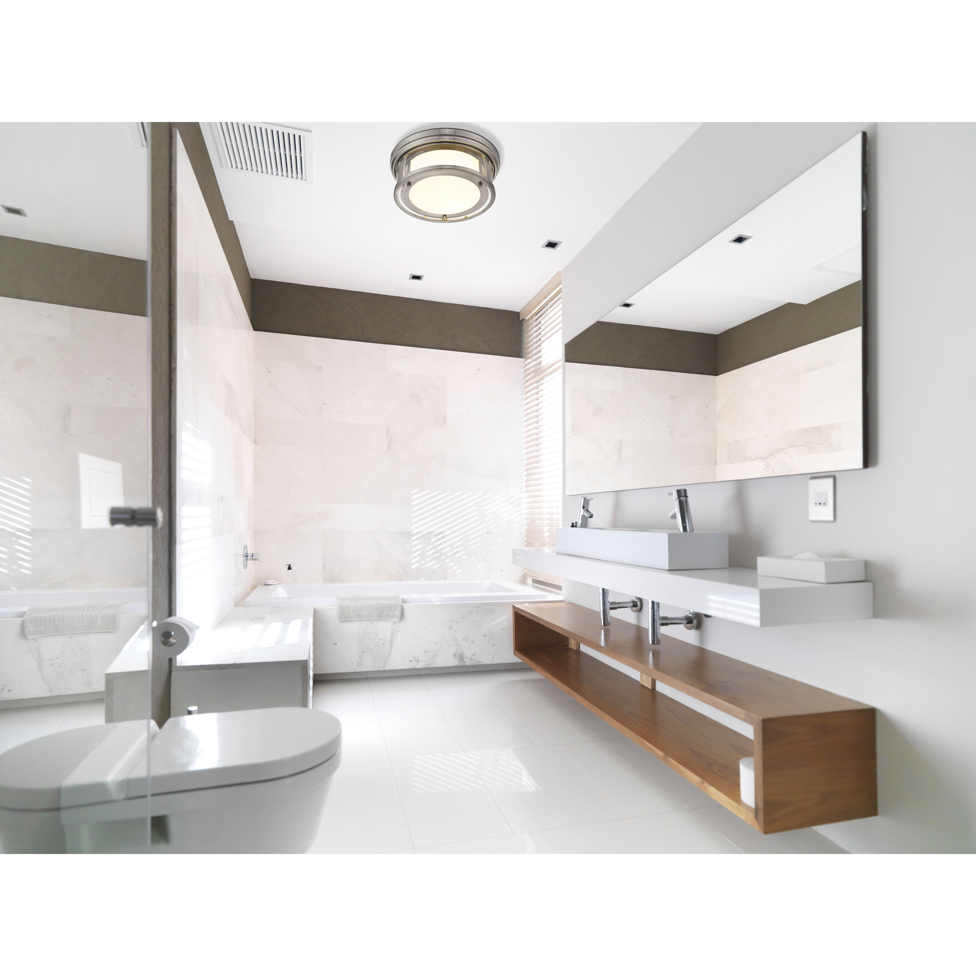 Willow 2 Light 12 inch Brushed Nickel Flush Mount Ceiling Light