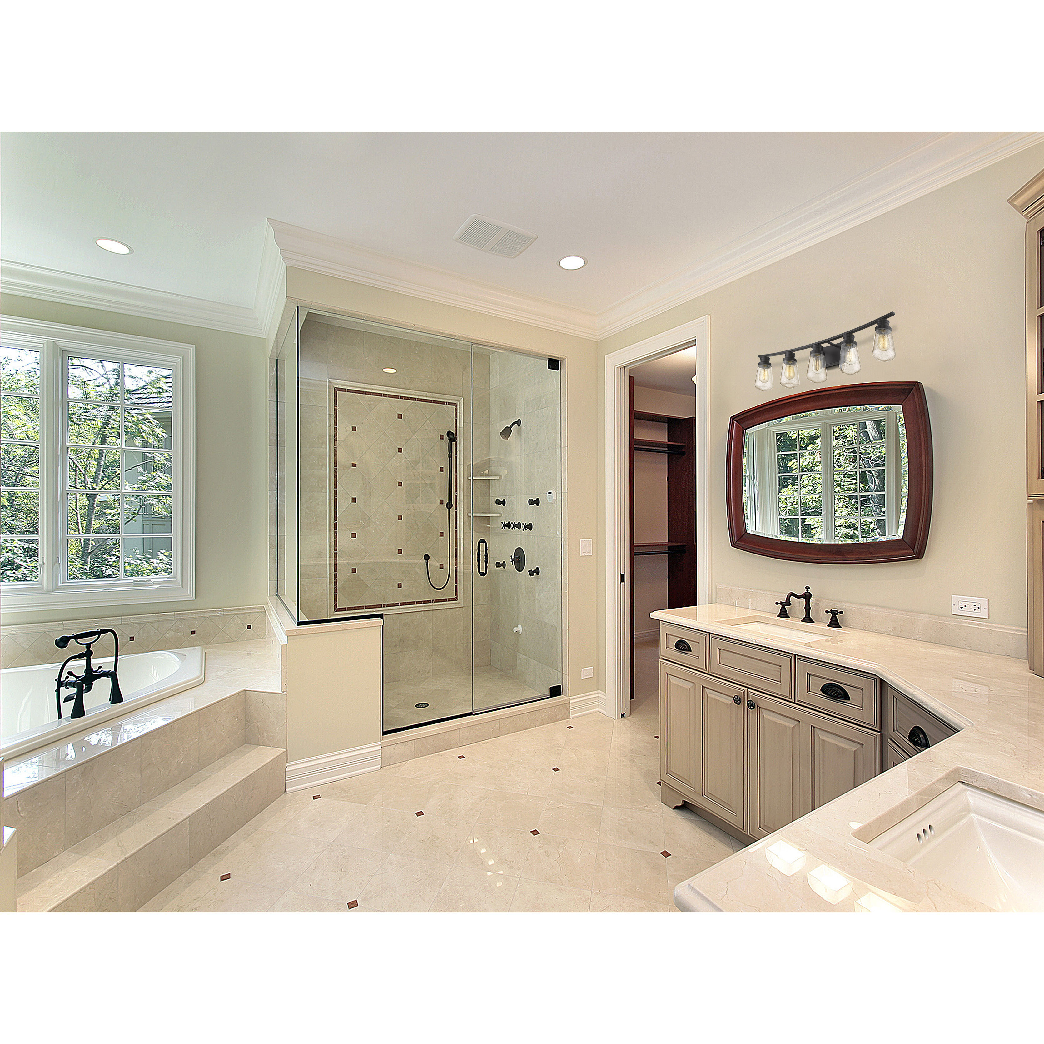 Gaspar 5 Light 40 inch Bronze Vanity Wall Light