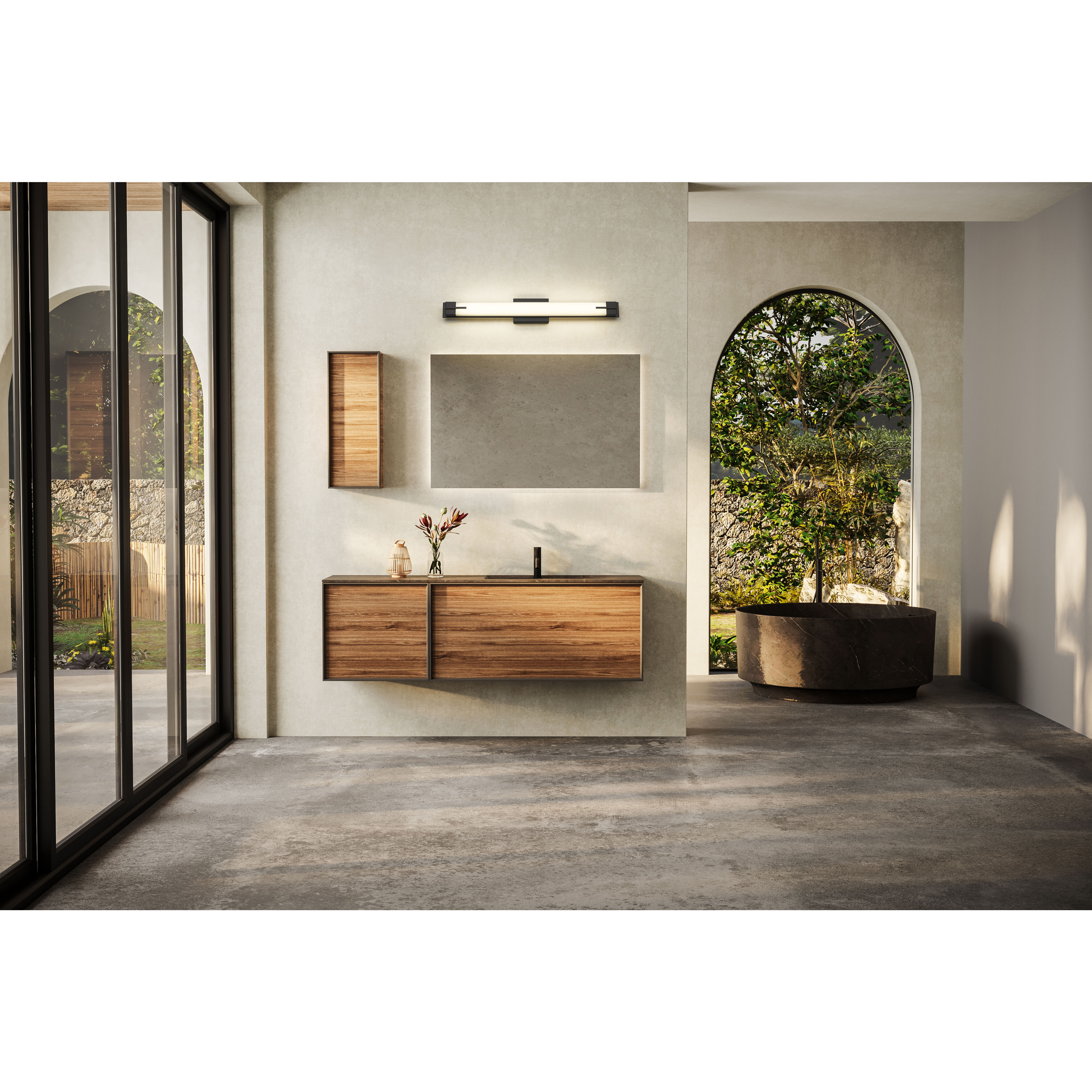 Chase LED 33 inch Matte Black Bath Vanity Light Wall Light