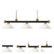 Riviera 3 Light 59 inch Bronze and Satin Gold Billiard Ceiling Light in 18, Angular Matte Opal Glass