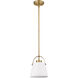 Z-Studio 1 Light 8 inch Matte White and Heritage Brass Pendant Ceiling Light