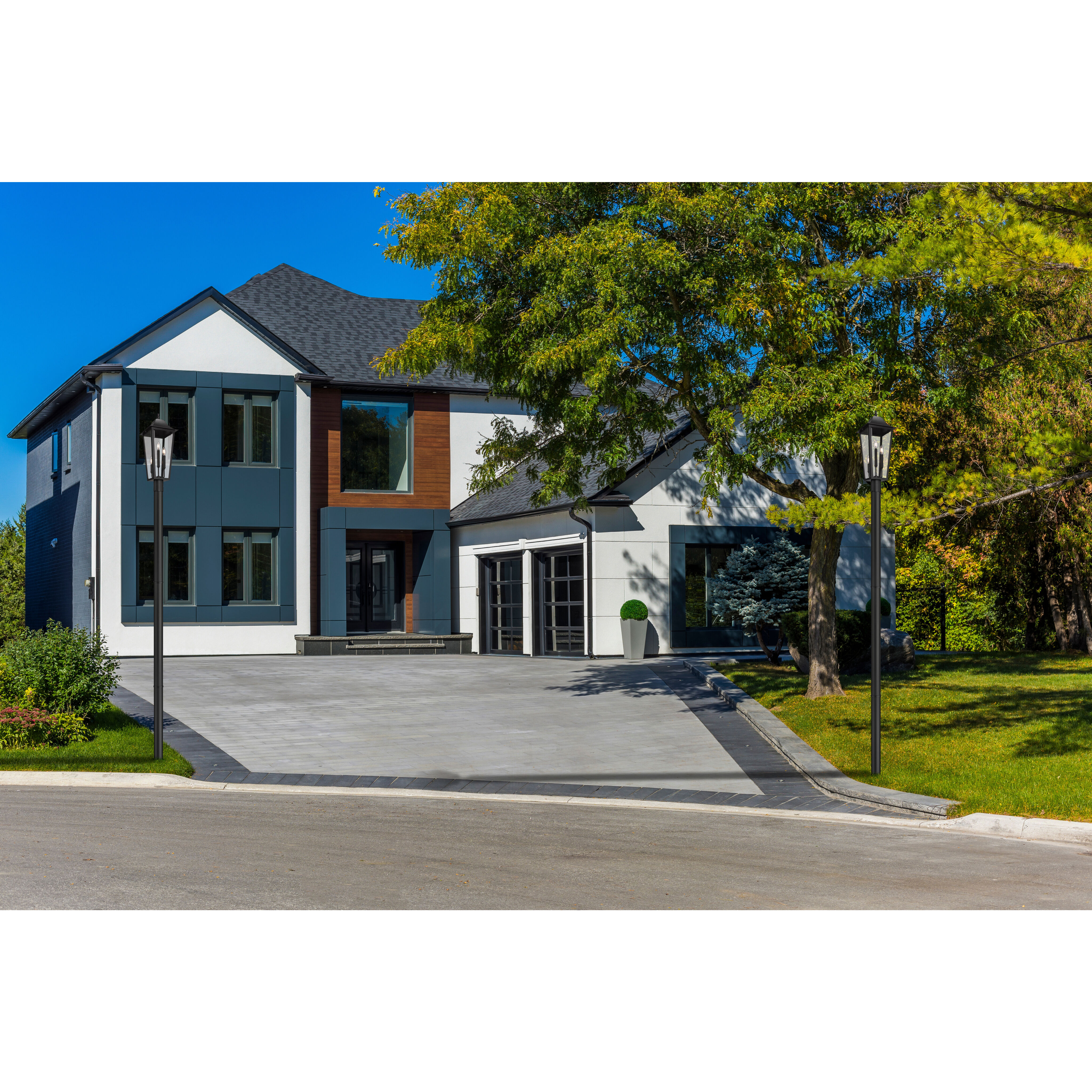 Gannon 3 Light 120.75 inch Black Outdoor Post Mounted Fixture in G9