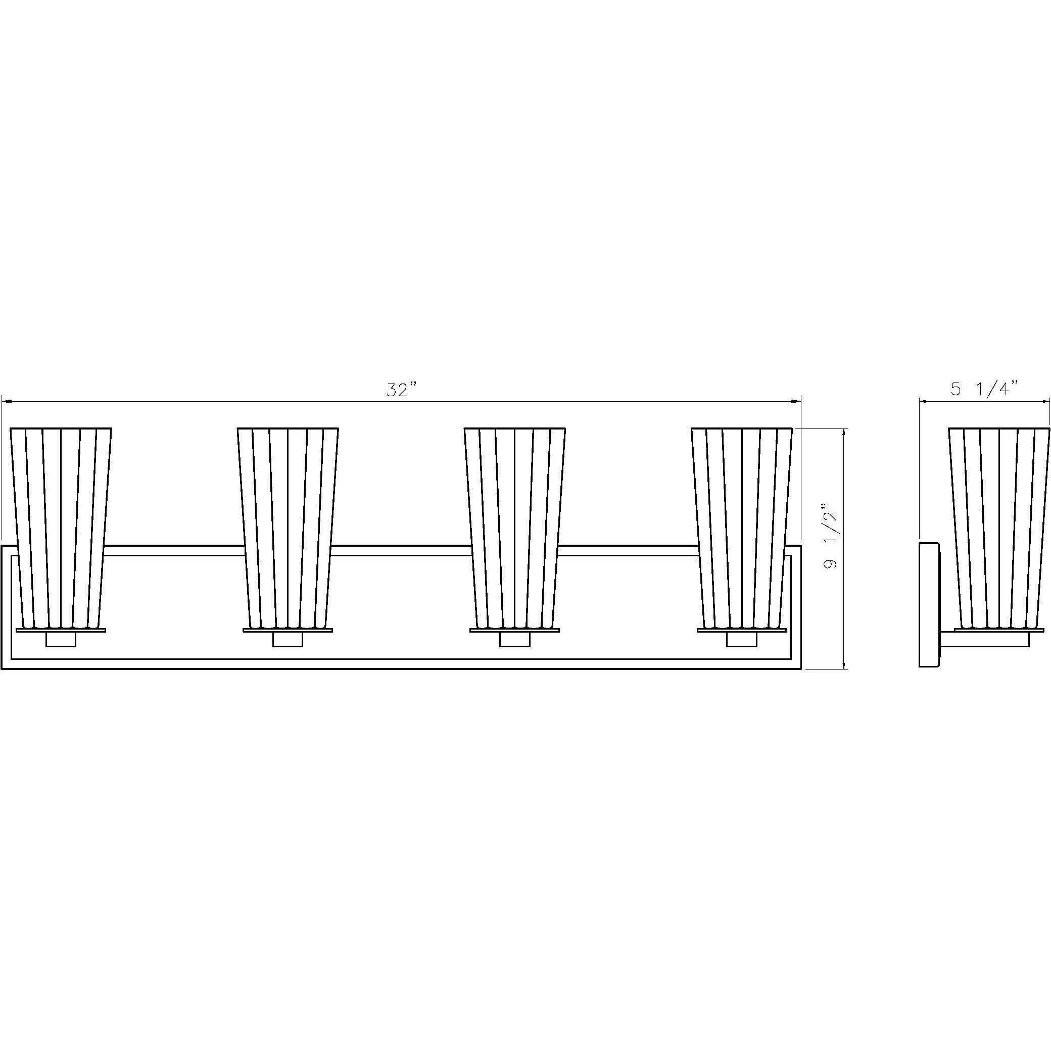 Titus 4 Light 32 inch Brushed Nickel Bath Vanity Light Wall Light