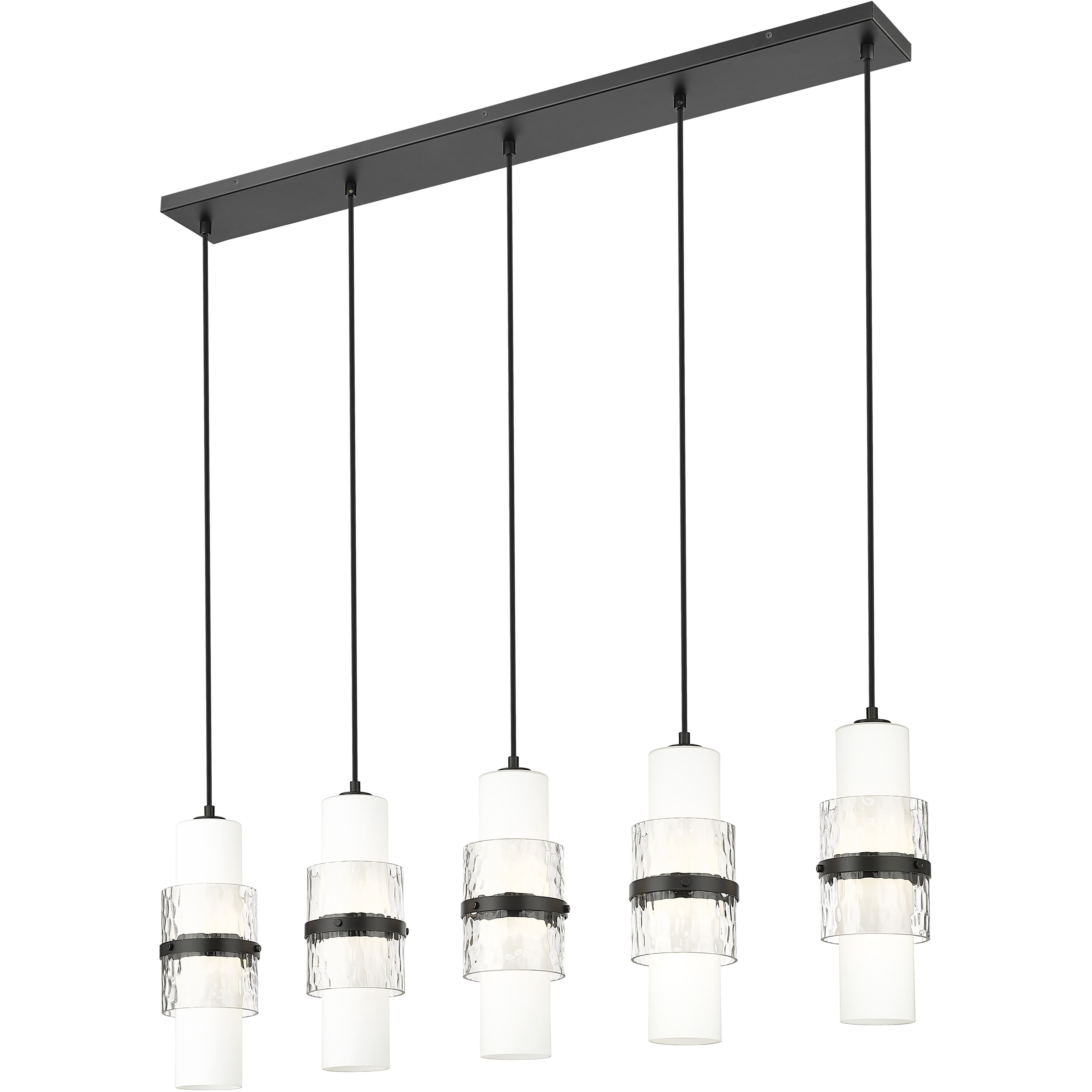 Cayden 5 Light 42 inch Matte Black Linear Chandelier Ceiling Light