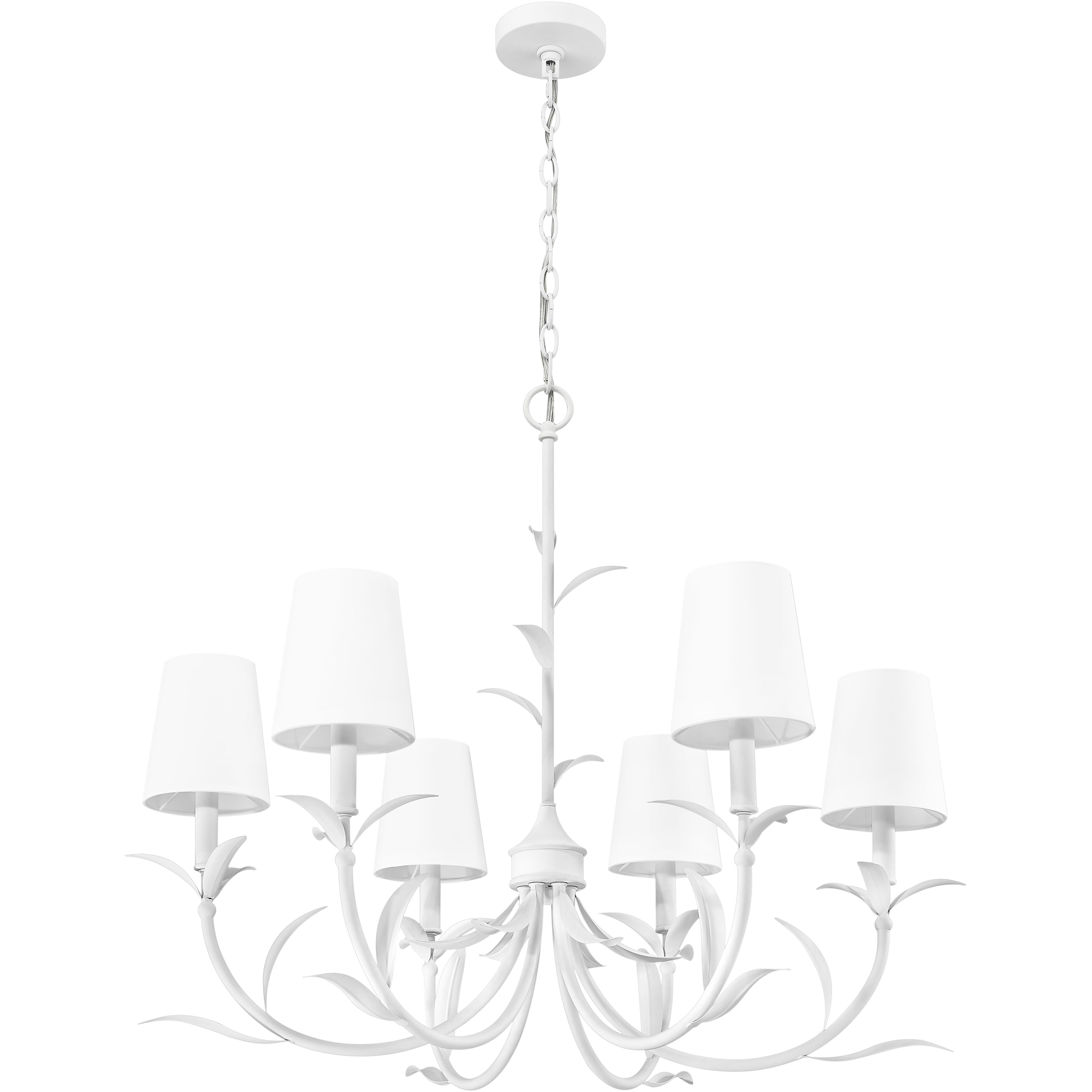 Aslin 6 Light 31 inch Textured White Chandelier Ceiling Light