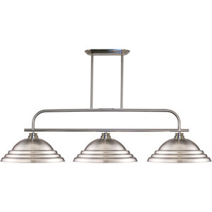 Annora 3 Light 54 inch Brushed Nickel Billiard Ceiling Light in Stepped Brushed Nickel, 13.19