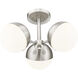 Realm Sphere 3 Light 17.25 inch Brushed Nickel Semi Flush Mount Ceiling Light