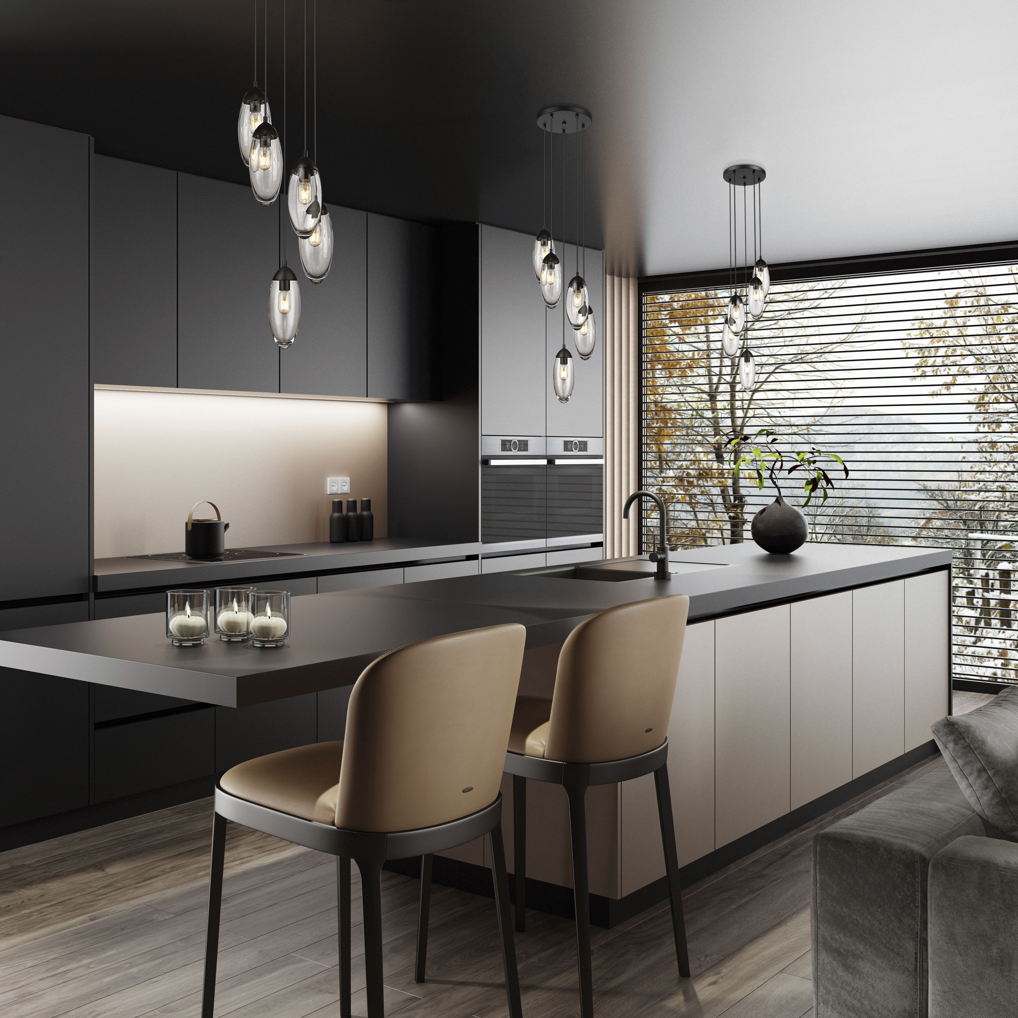 Arden 5 Light 12 inch Matte Black Chandelier Ceiling Light