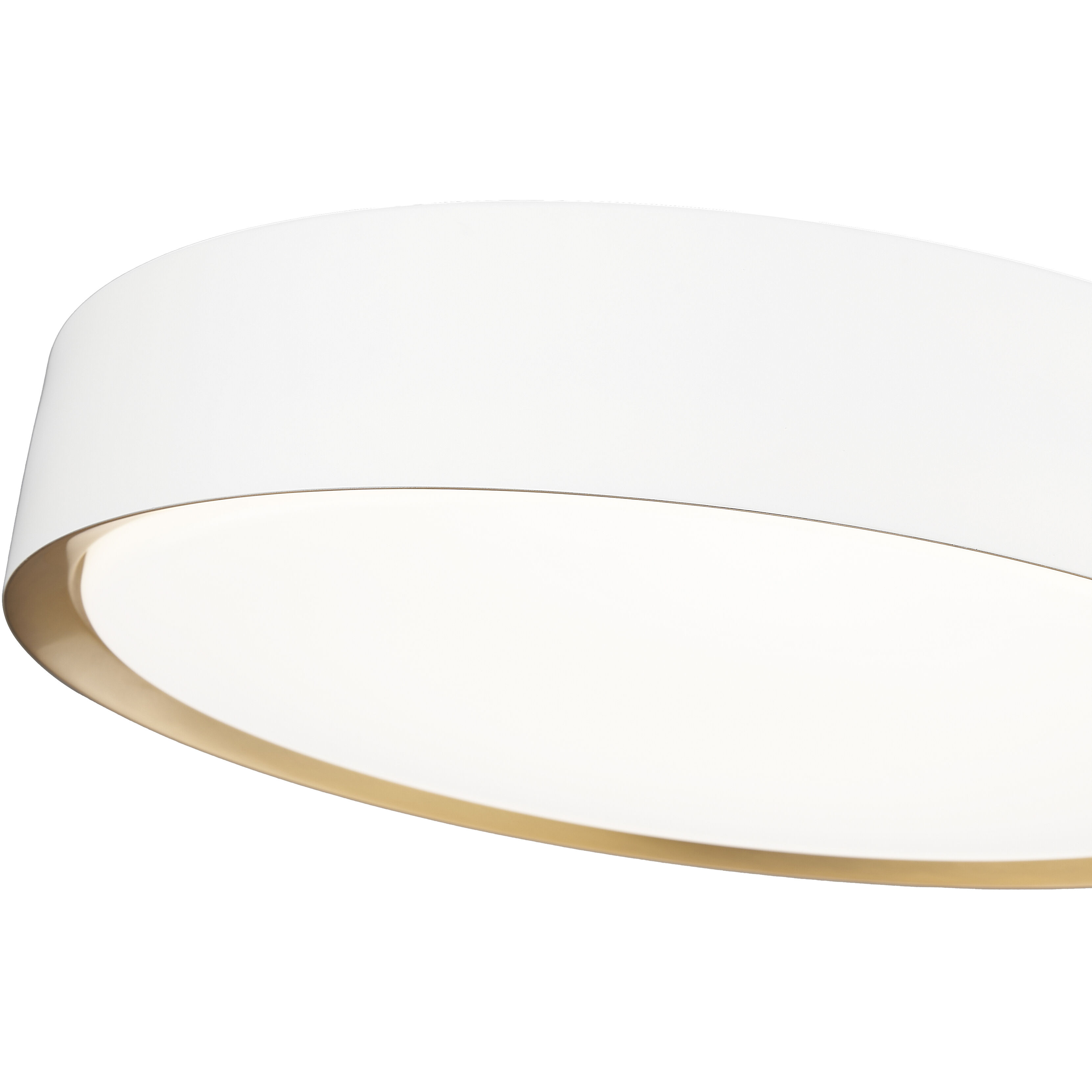 Kawan LED 16 inch Matte White and Modern Gold Flush Mount Ceiling Light