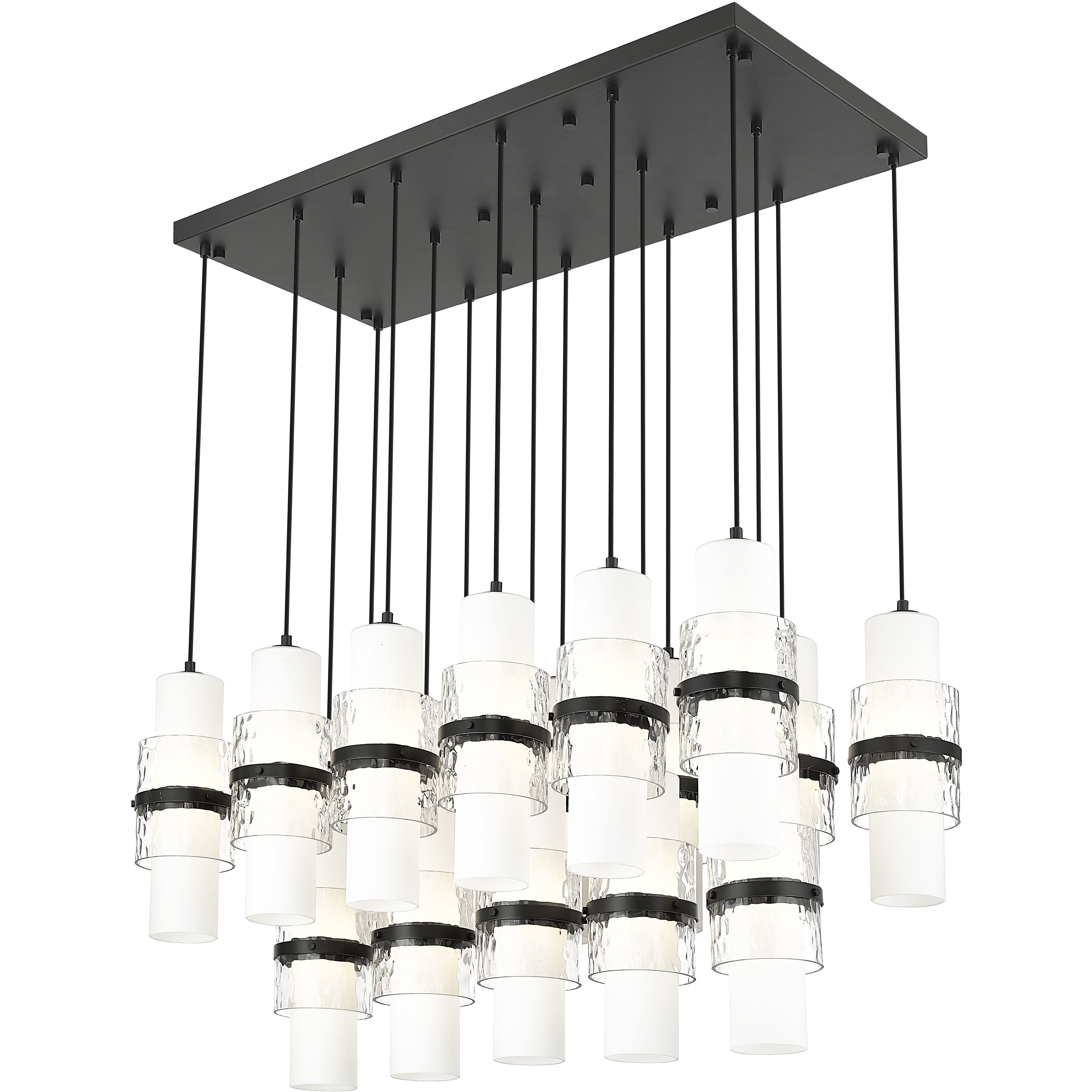 Cayden 17 Light 42 inch Matte Black Linear Chandelier Ceiling Light