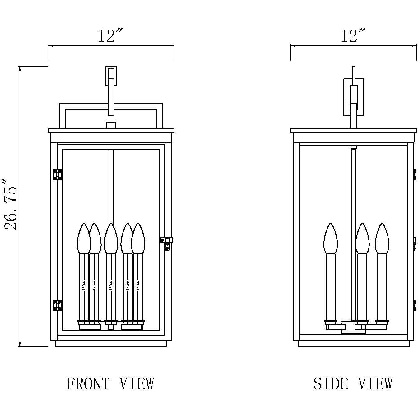 Hartwell 5 Light 12 inch Sand Black Outdoor Chain Mount Ceiling Fixture