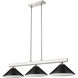 Cobalt 3 Light 46 inch Brushed Nickel Billiard Ceiling Light in Matte Black