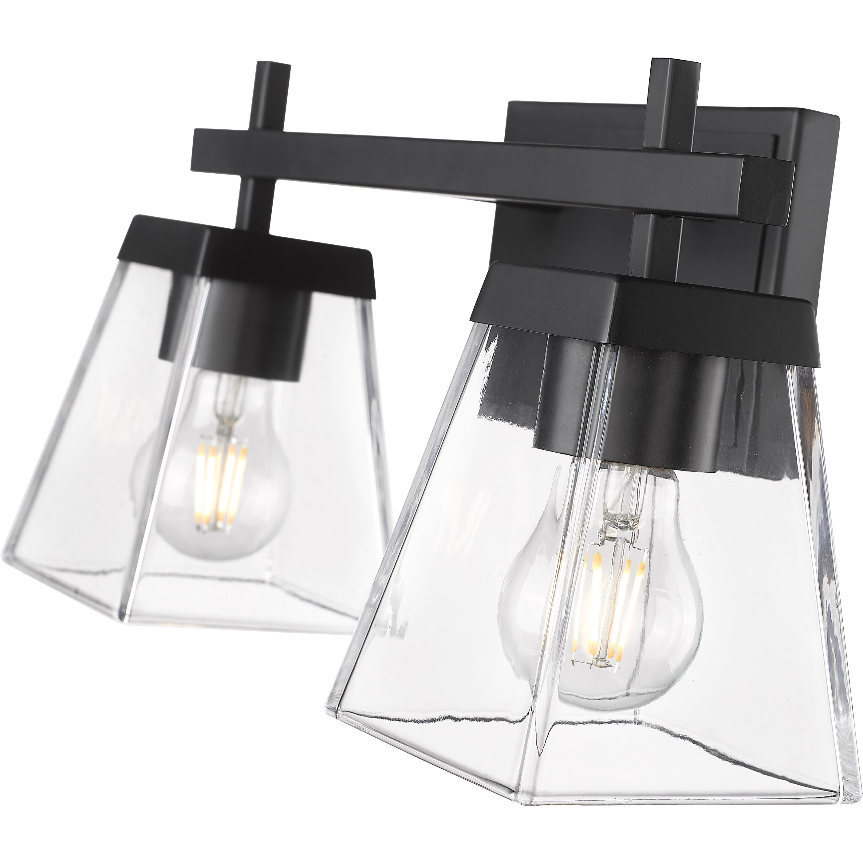 Lauren 2 Light 16 inch Matte Black Vanity Wall Light