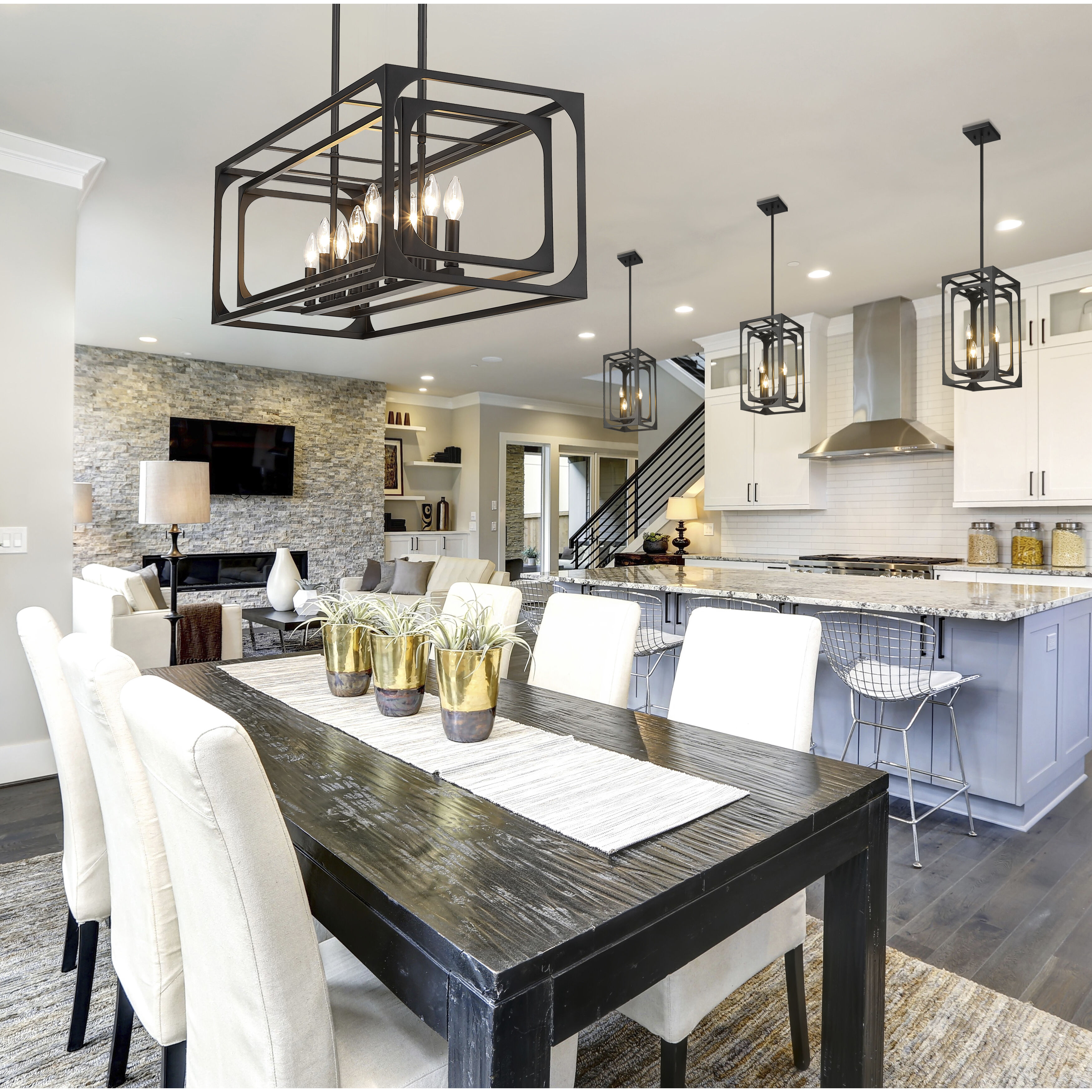 Z-Lite 3038-9L-MB Easton 9 Light 44 inch Matte Black Linear