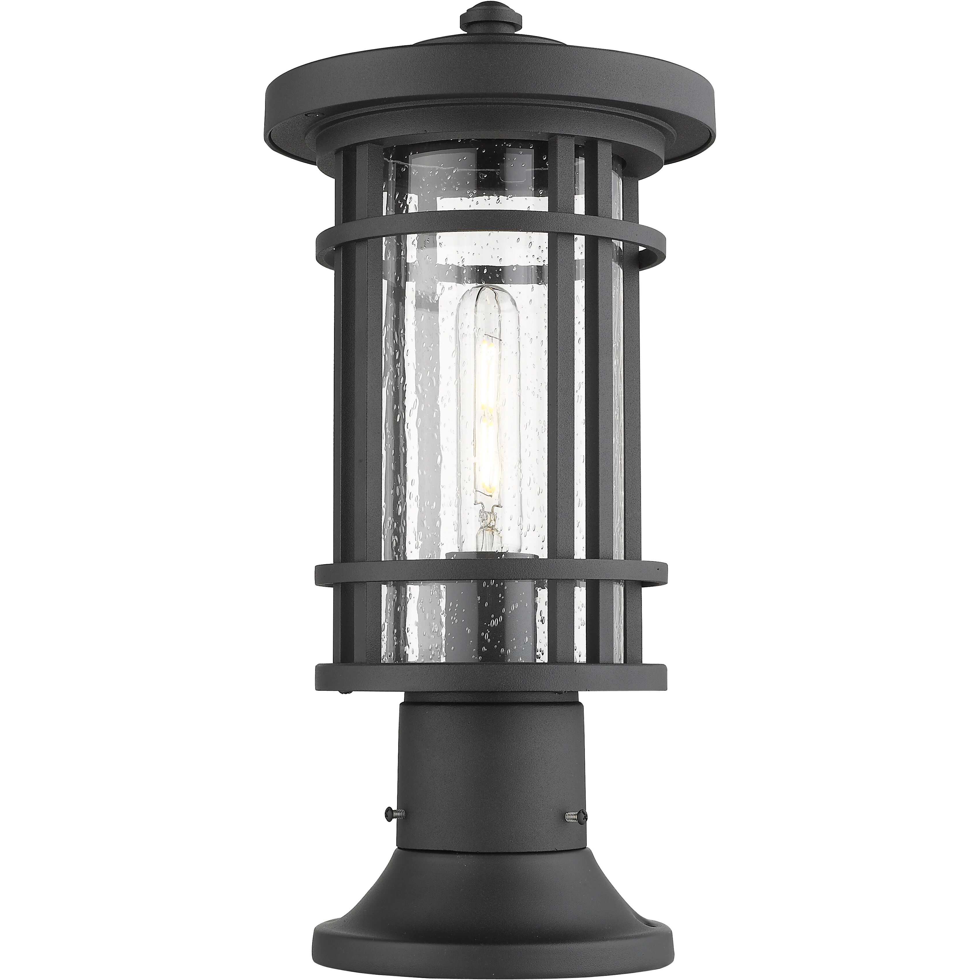 Jordan 1 Light 16.75 inch Black Outdoor Pier Mounted Fixture