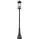 Tiberius 6 Light 116.75 inch Black Outdoor Post Mounted Fixture in Clear Seedy Glass