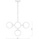 Midnetic 5 Light 22.25 inch Matte Black Pendant Ceiling Light