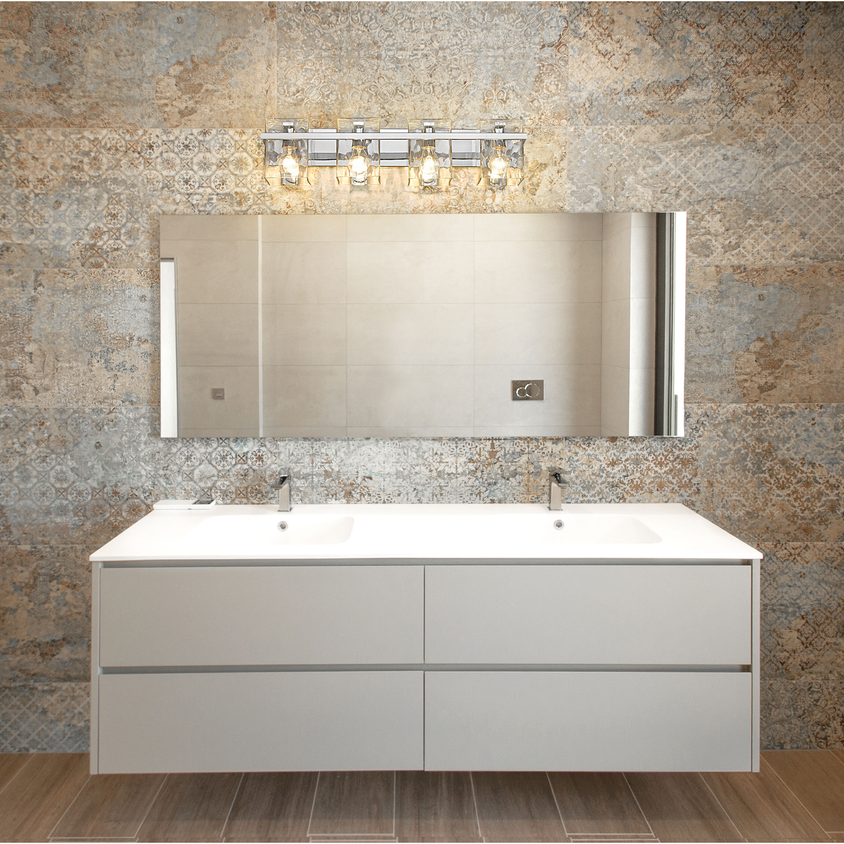 Bennington 4 Light 29.25 inch Chrome Vanity Wall Light