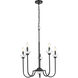 Allistair 5 Light 24 inch Matte Black Chandelier Ceiling Light